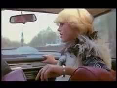 A four-eyed man in an automobile receives sophisticated oral stimulation from a blond, nasty hussy.